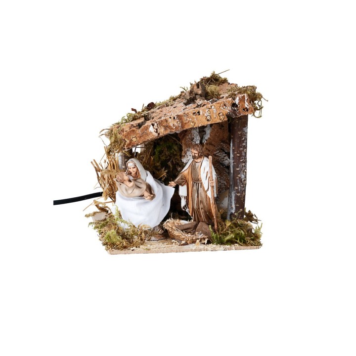 Natividad en movimiento con cabaña Landi 10 cm