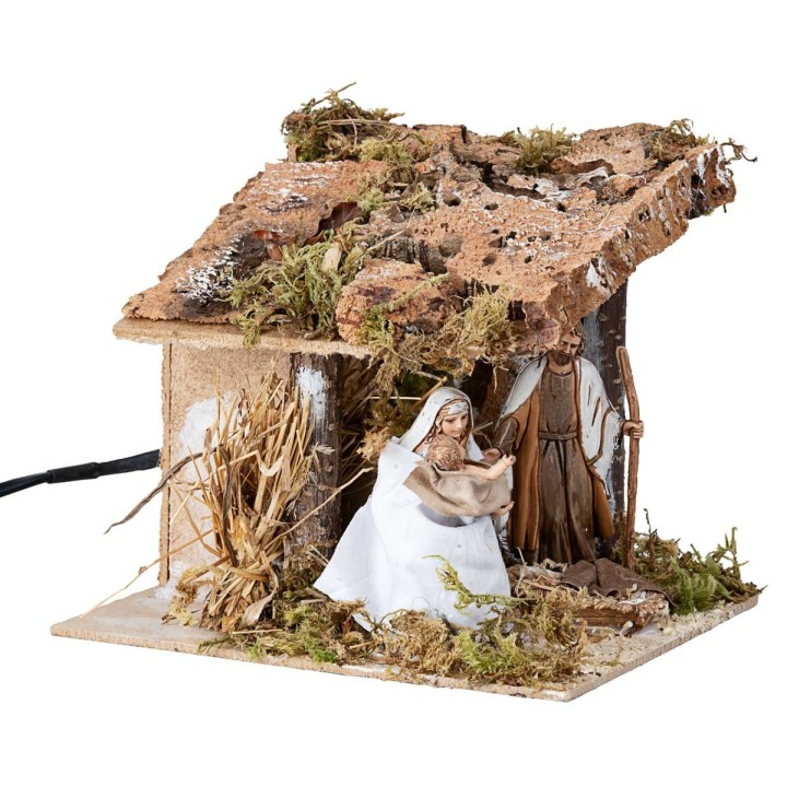 Natività in movimento con capanna Landi 10 cm