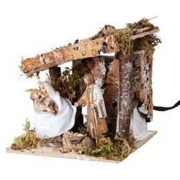 Natività in movimento con capanna Landi 10 cm