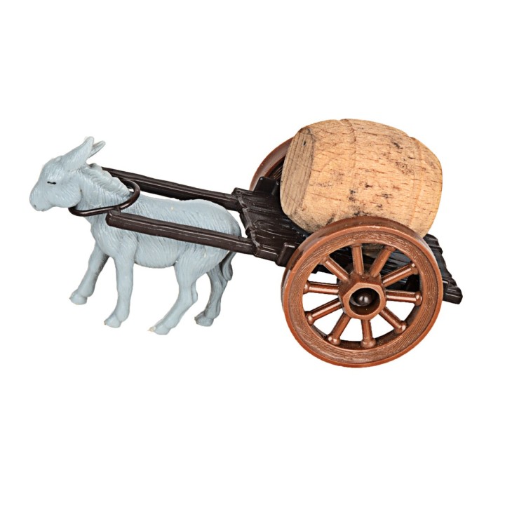 Carro piccolo con botte - Asino al traino - Cod. 