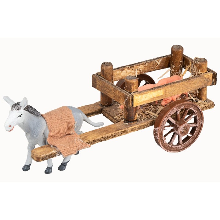 Wooden wagon with pigs