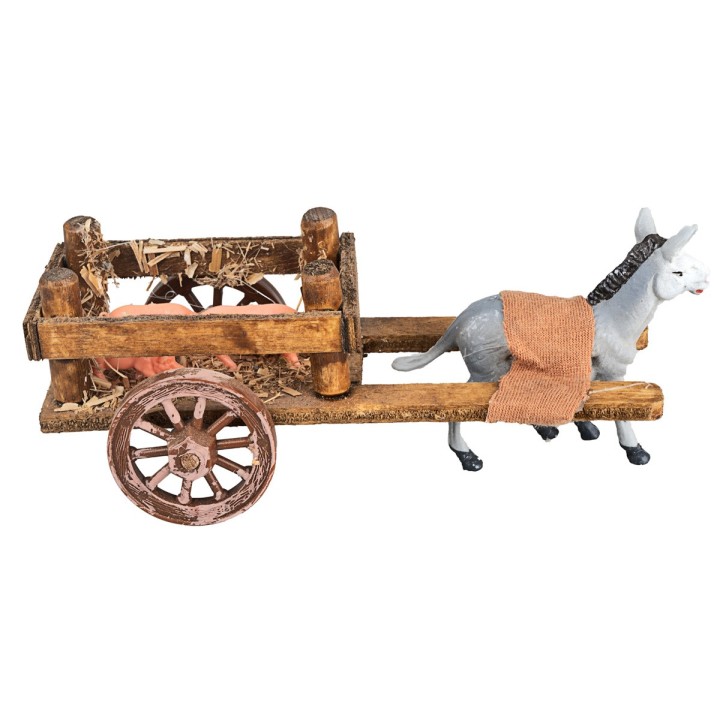 Carro in legno con maialini