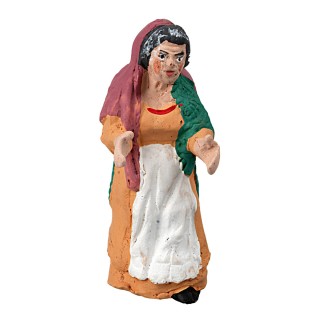 Woman 8 cm in painted terracotta
