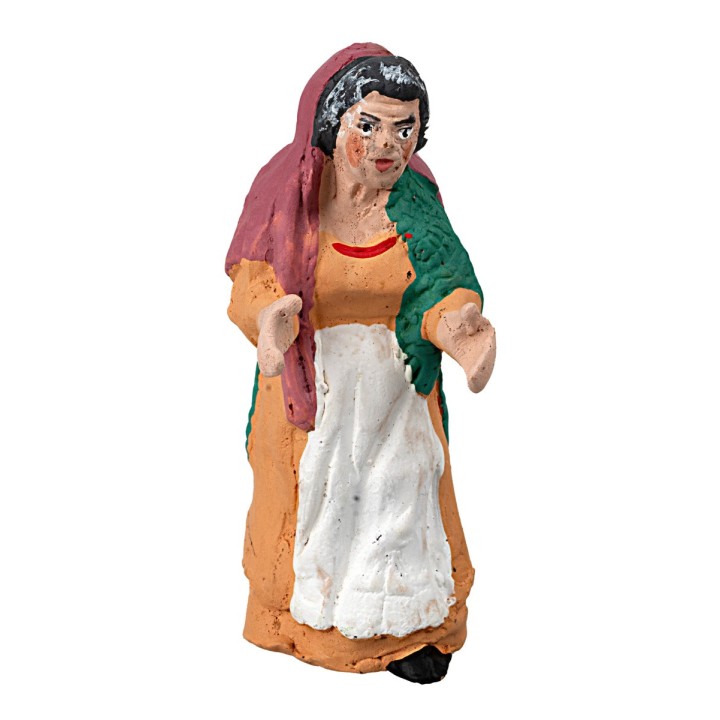 Mujer de 8 cm en terracota pintada