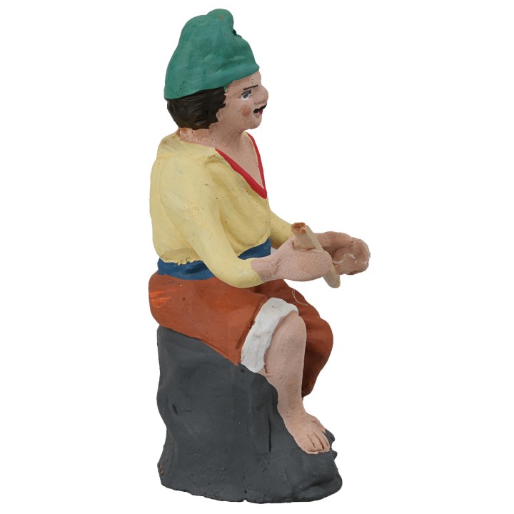 Pescatore serie 10 cm in terracotta dipinta