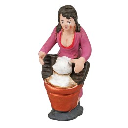 Lavandera serie 10 cm en terracota pintada