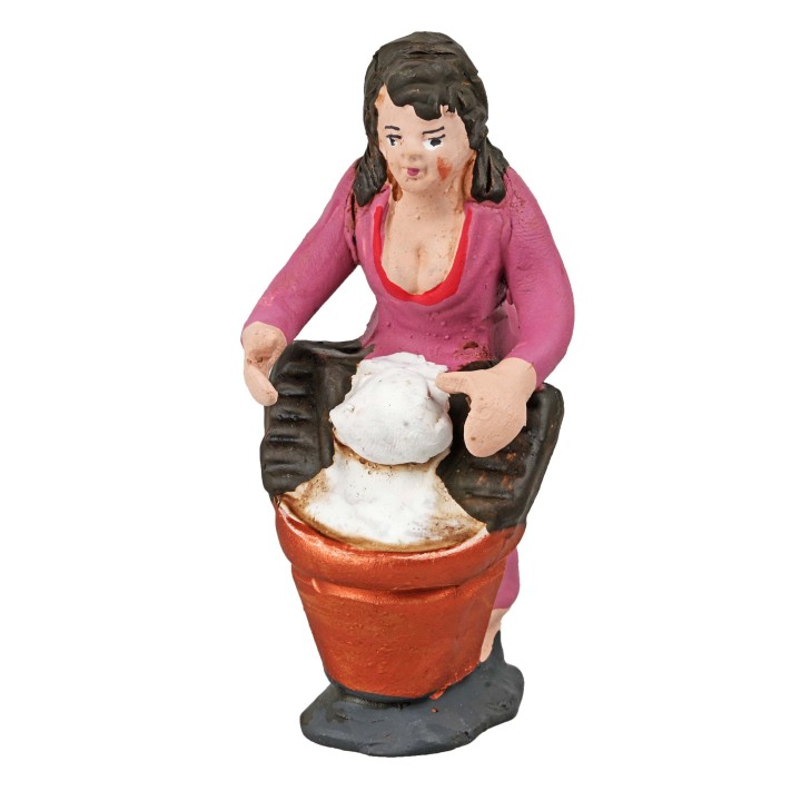 Lavandera serie 10 cm en terracota pintada
