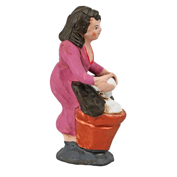 Lavandera serie 10 cm en terracota pintada