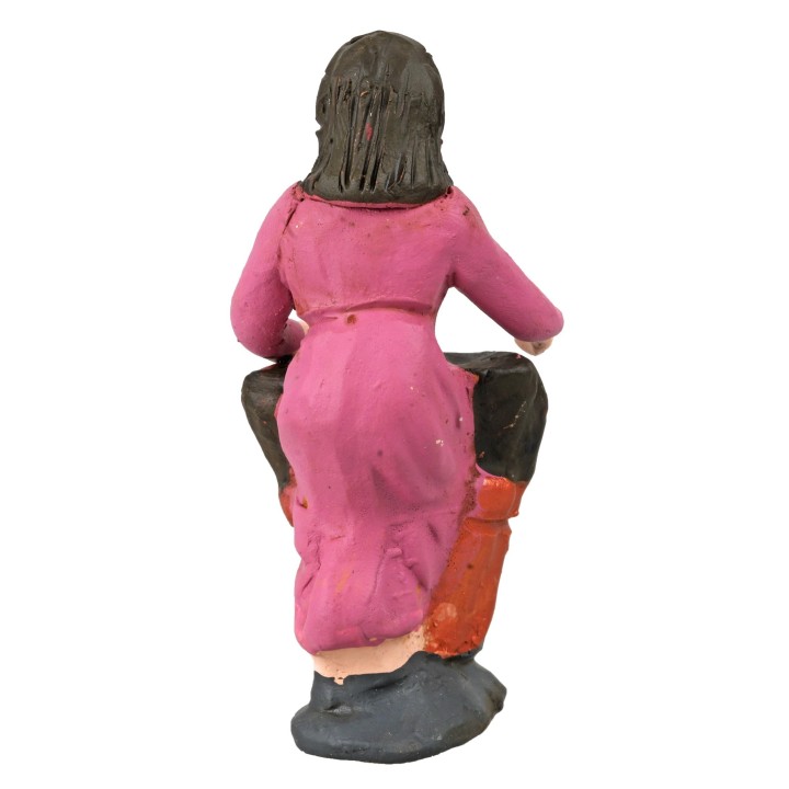 Washerwoman 10 cm series in painted terracotta