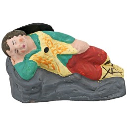 Durmiente serie 10 cm en terracota pintada