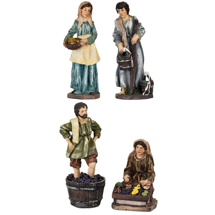 Set 4 statue 15 cm in resina