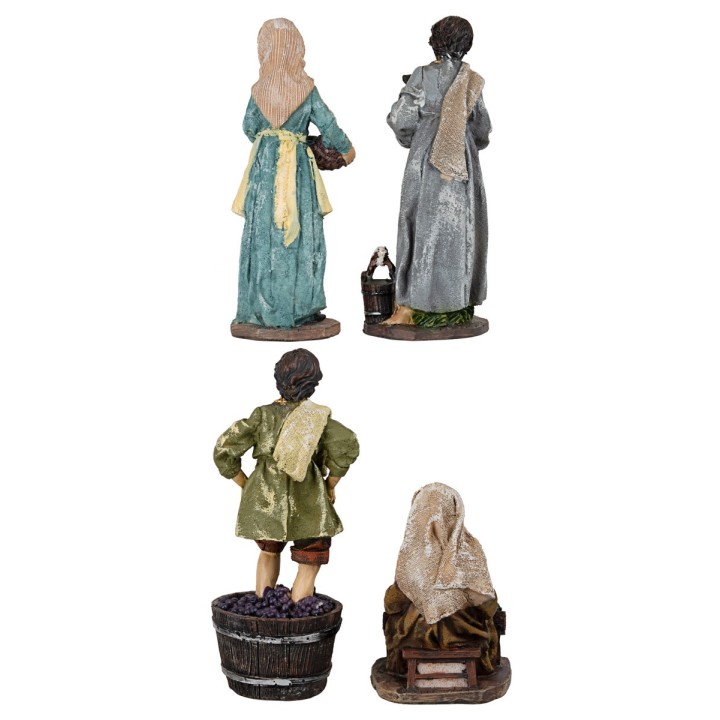 Set 4 statue 15 cm in resina