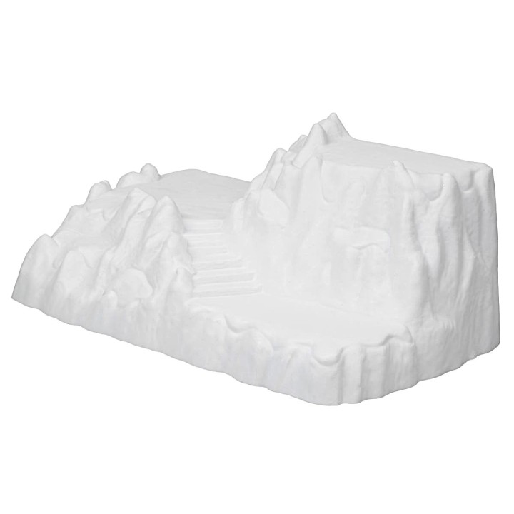 White two-level mountain scene for decorations cm 31X18X14h