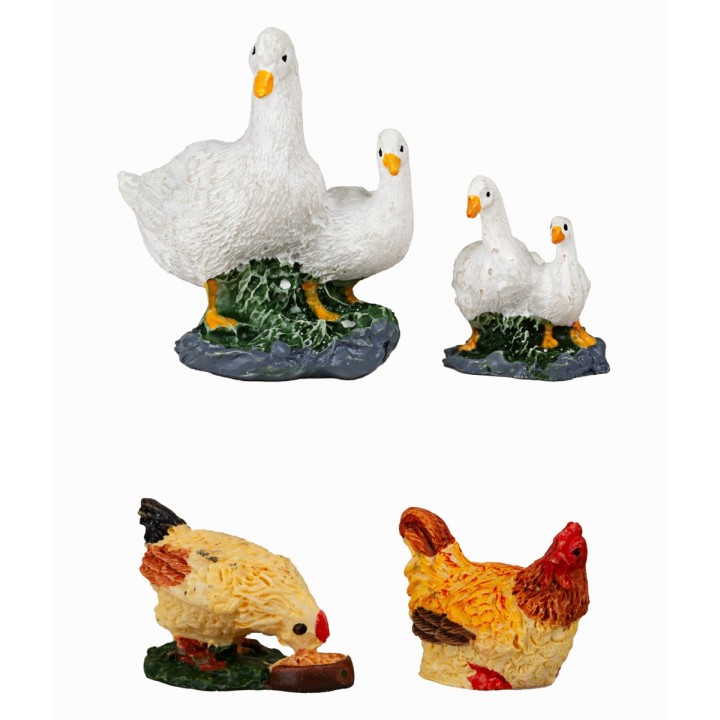 Set of 4 resin farm animals for 10/12 cm statues
