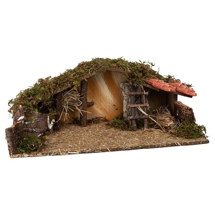 Hut with barn and ladder cm 54x25x21h