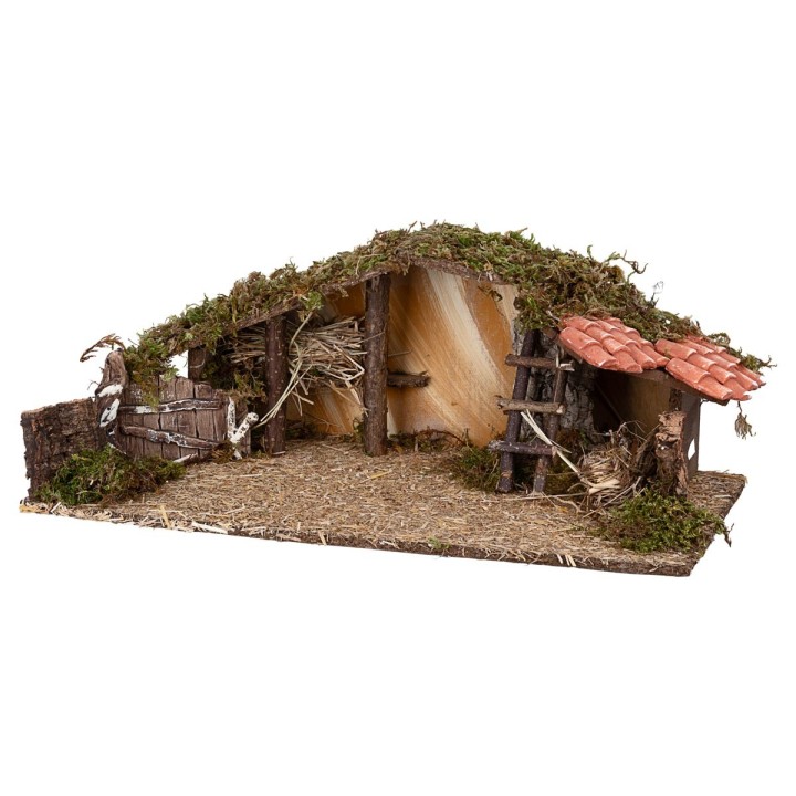 Cabaña con granero y escalera cm 54x25x21h