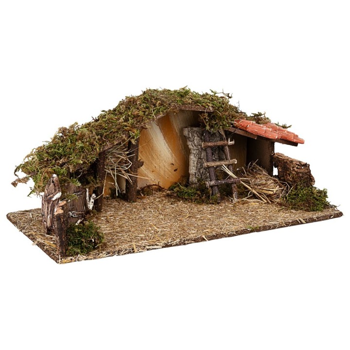 Cabaña con granero y escalera cm 54x25x21h