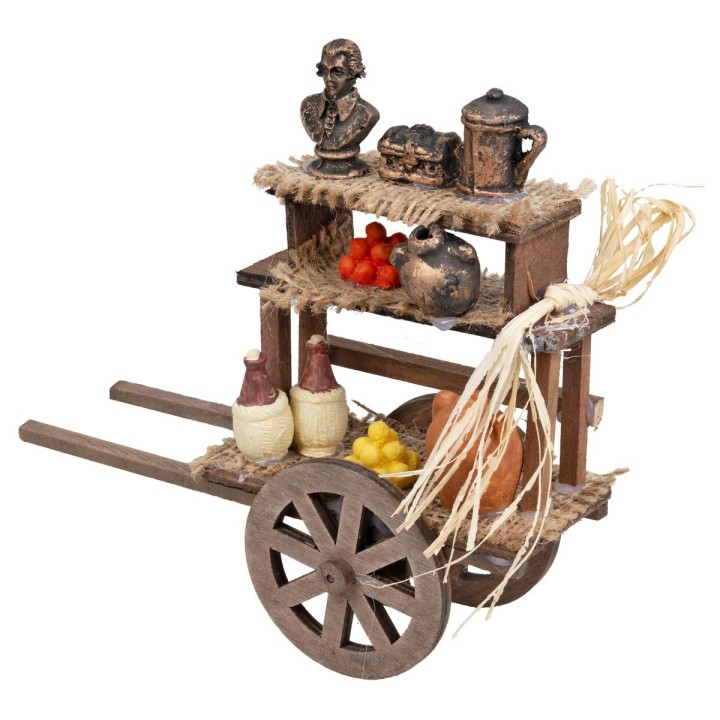 Carrito de madera de mercado cm 16x5,5x13 h