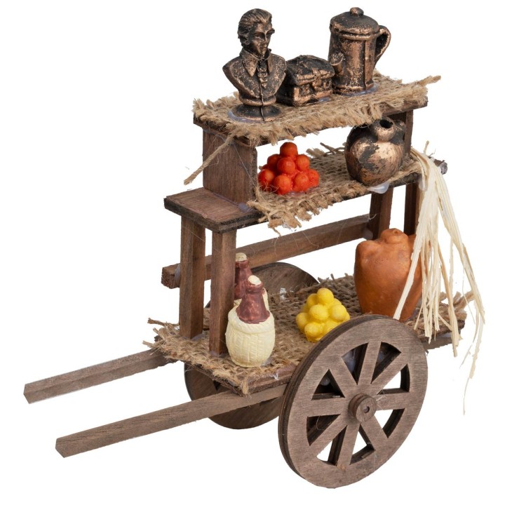 Wooden market cart cm 16x5.5x13 h