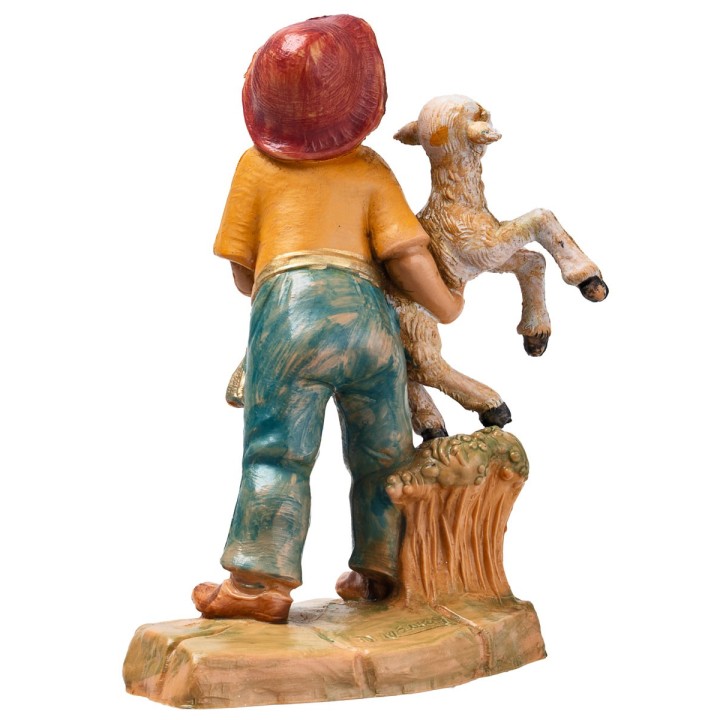 Bambino con agnello in braccio della serie 12 cm Fontanini