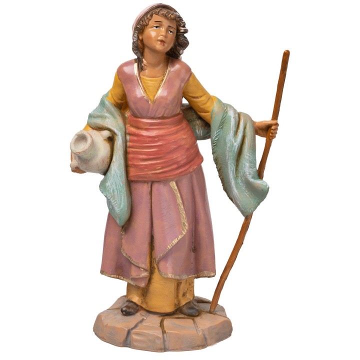 Pastorcilla con ánfora y bastón 19 cm