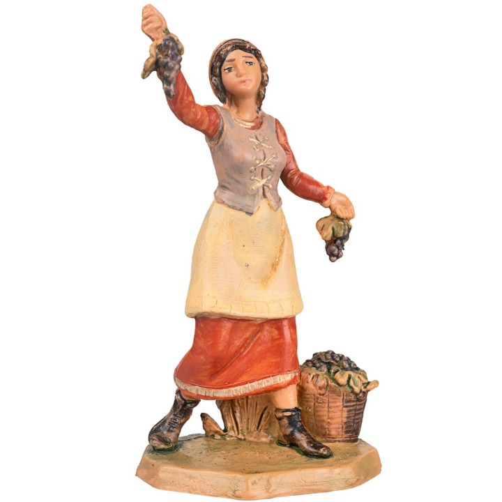 Woman picking grapes 9.5 cm Fontanini