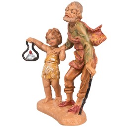 Old man with child 10 cm Fontanini