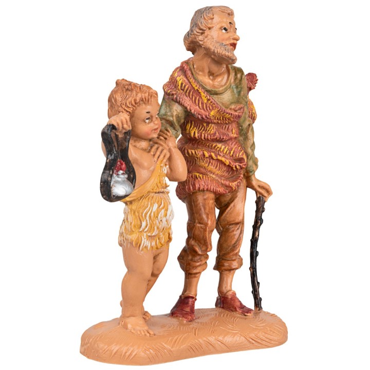 Old man with child 10 cm Fontanini