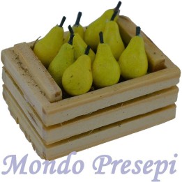 Caja de 3,5 cm con dos listones con peras - pesebre