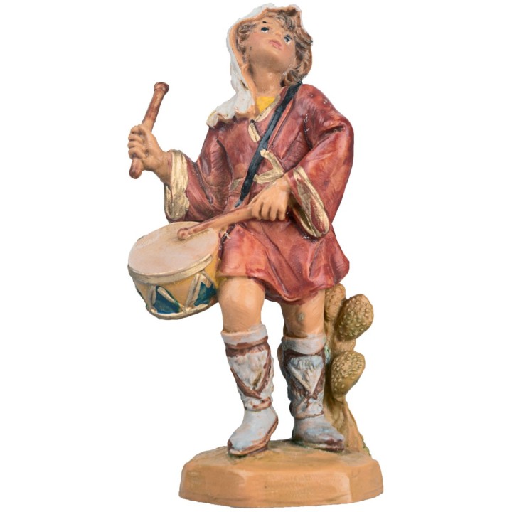 Joven músico con tambor serie 9,5 cm Fontanini