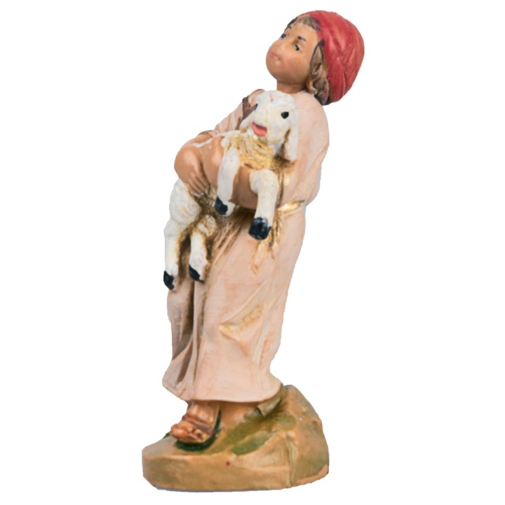 Child with lamb in arms 9.5 cm Fontanini