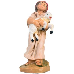 Child with lamb in arms 9.5 cm Fontanini