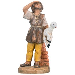 Pastor with sheep in arm 9.5 cm Fontanini