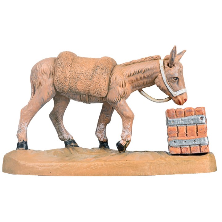 Donkey with manger for statues 10 cm Fontanini