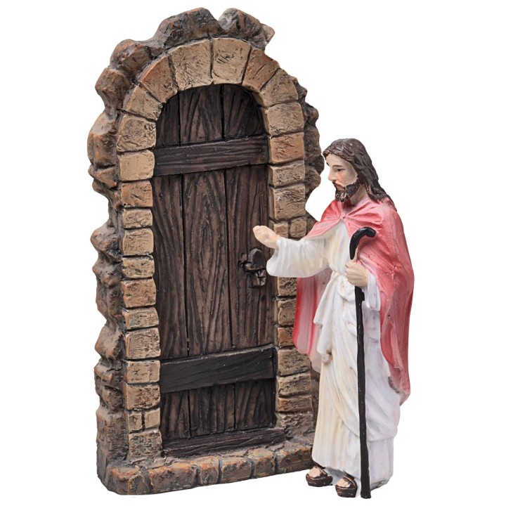 Jesus knocking at the door 10 cm for Easter nativity scene