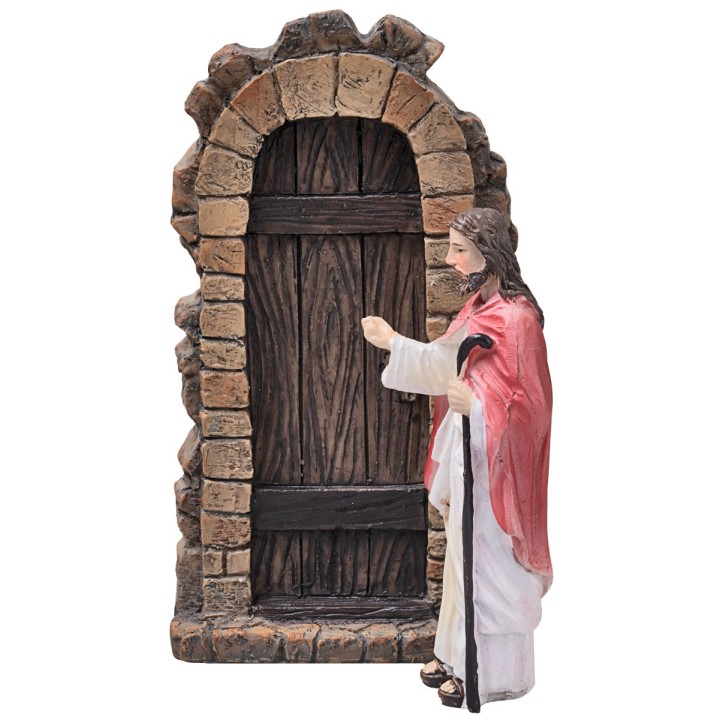 Gesù che bussa alla porta 10 cm per presepe pasquale