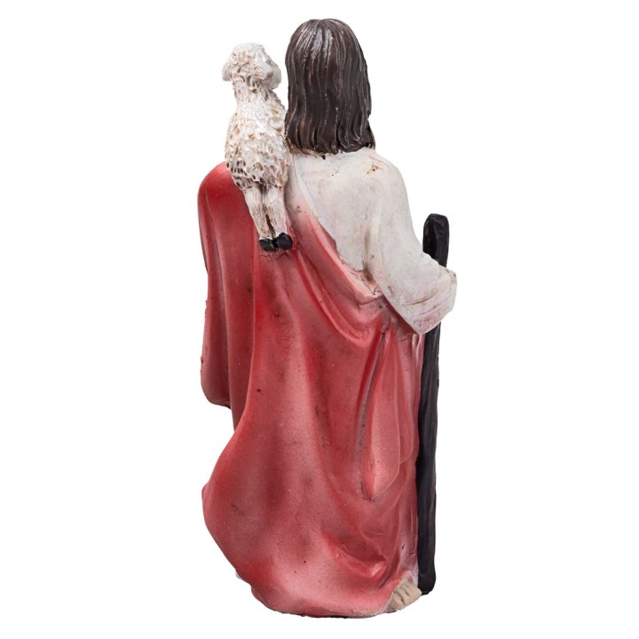 Jesus with little sheep 10 cm in resin Easter figurines