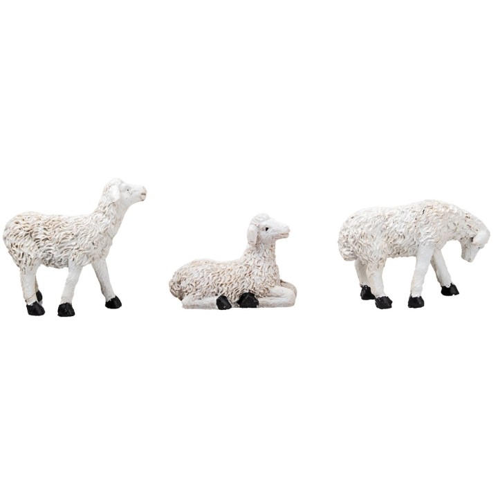 Gesù con pecorelle 10 cm in resina statuine pasquali