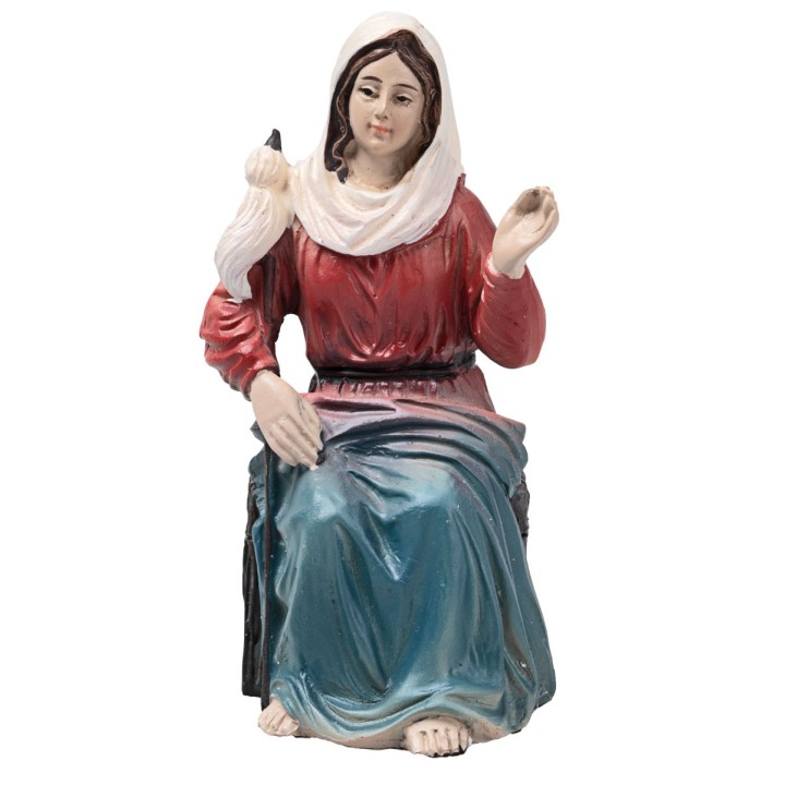 Sacra famiglia bottega da falegname 10 cm in resina