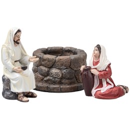 Jesus and the Samaritan Woman at the Well series 10 cm in resin