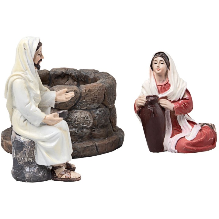 Jesus and the Samaritan Woman at the Well series 10 cm in resin