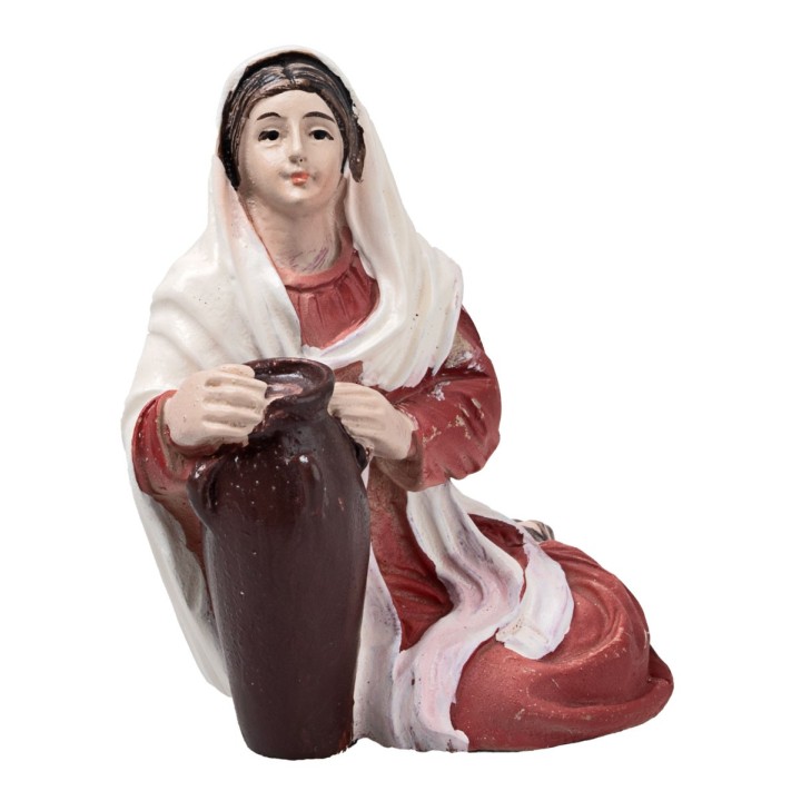 Gesù e la Samaritana al pozzo serie 10 cm in resina