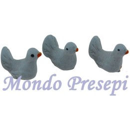 Set of 3 doves gray cm 1,2