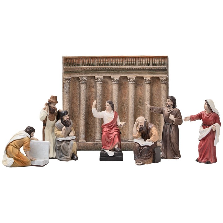 Finding of Jesus in the temple 10 cm in resin