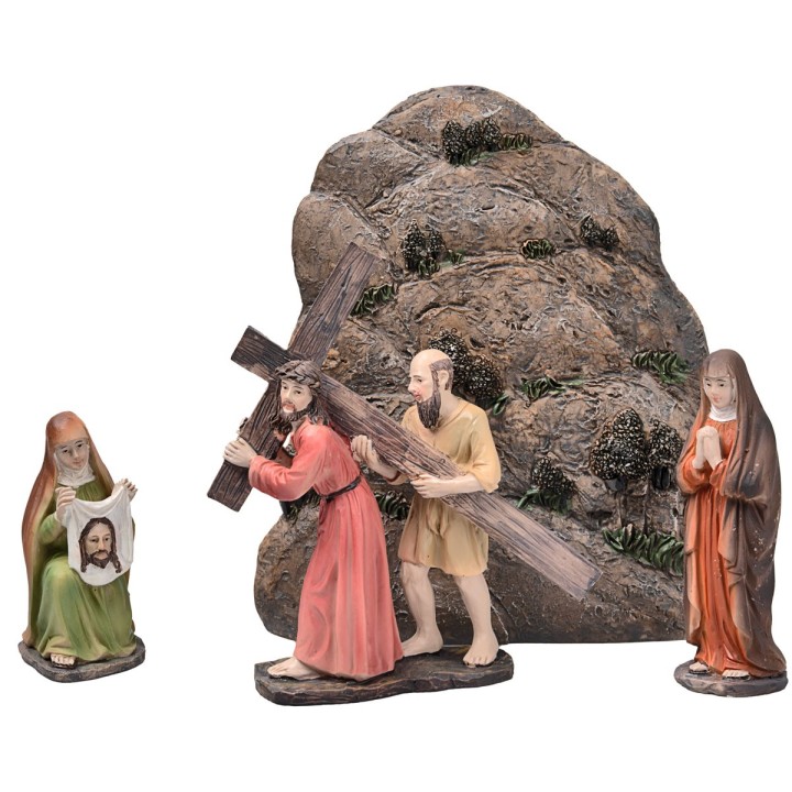 Gesù samaritano Veronica al Calvario 10 cm in resina statue