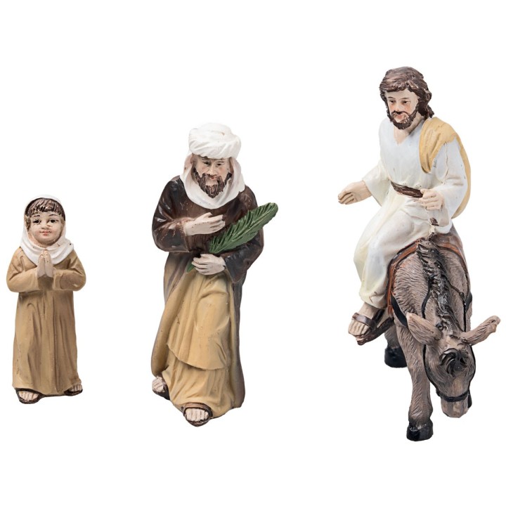 Entrada de Jesús a Jerusalén 10 en resina estatuas pascuales