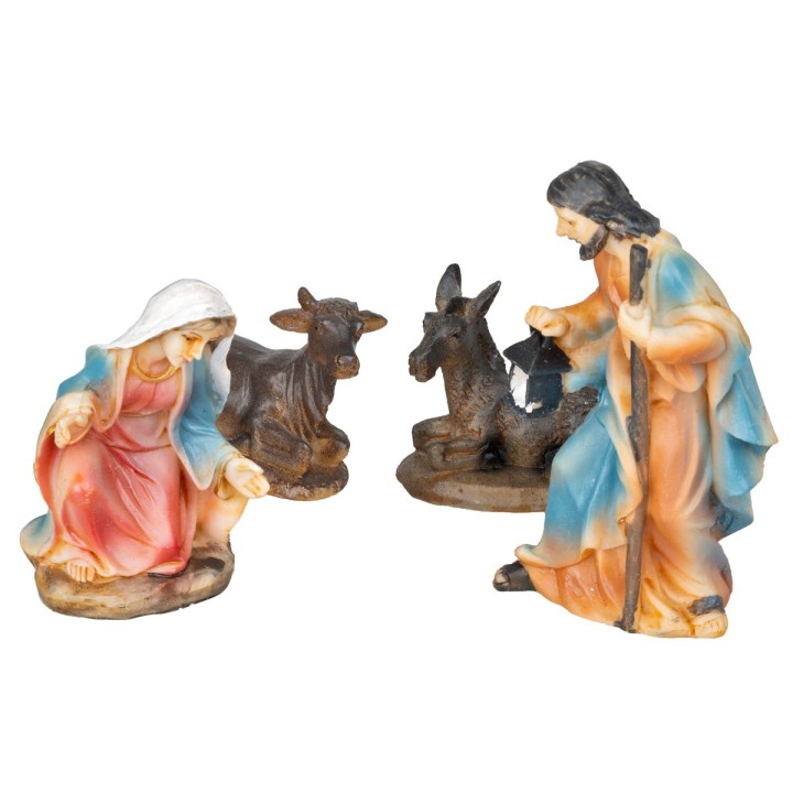Set natività 10 soggetti 11 cm in resina