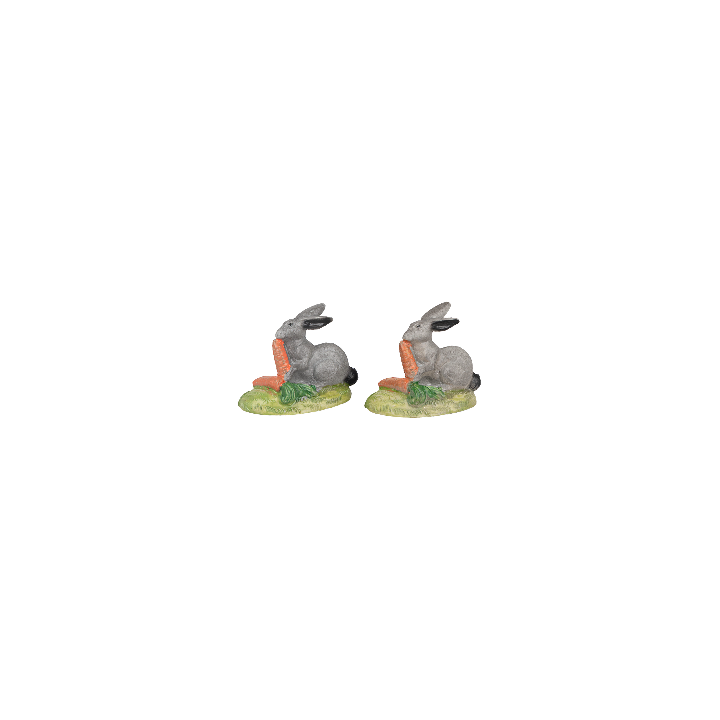Juego de 2 conejos para estatuas de 10 cm