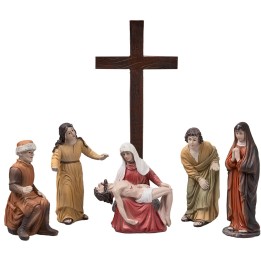 Deposizione di Gesù 10 cm in resina statue pasquiali