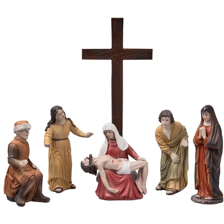 Deposition of Jesus 10 cm in resin Easter statues
